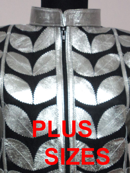 Click to See Available Colours of Plus Size Leather Leaf Jackets